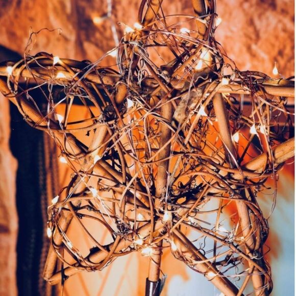 Rattan Woven Light Up Twig Star - Picture 3 of 3